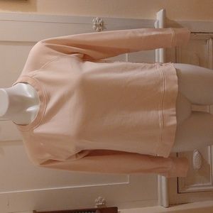 J. Crew peach eyelet backed sweatshirt Sz S